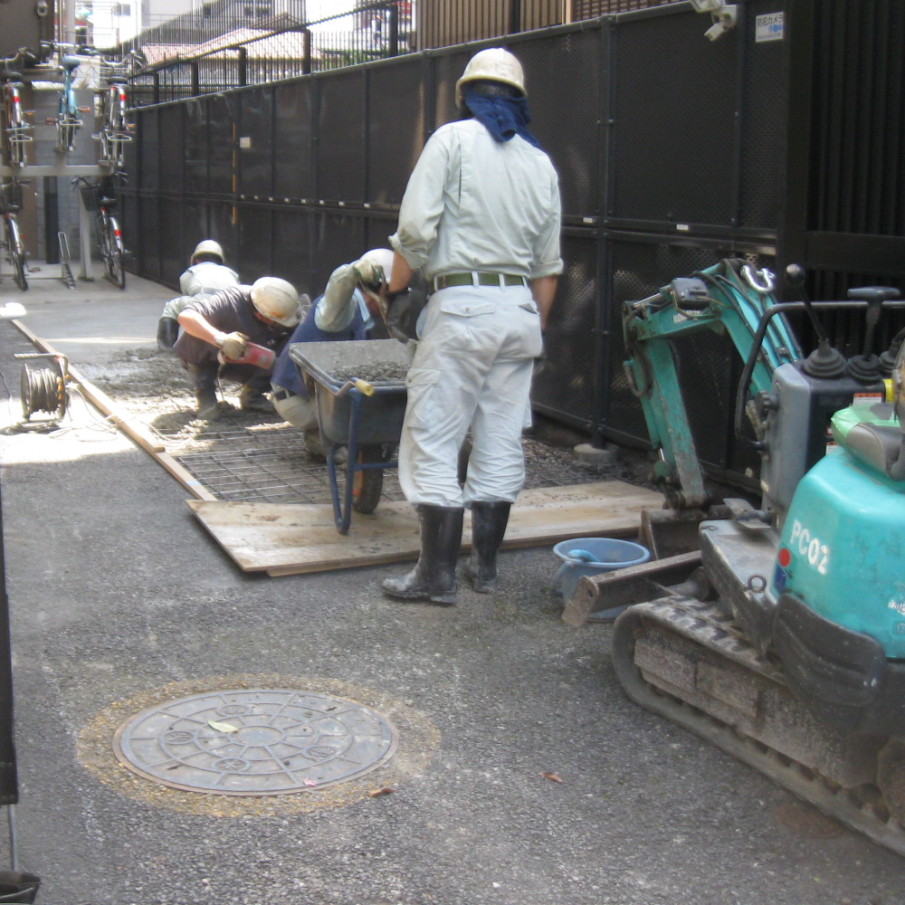 土間コンクリート打設